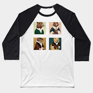 Royal Capybara Portraits Baseball T-Shirt